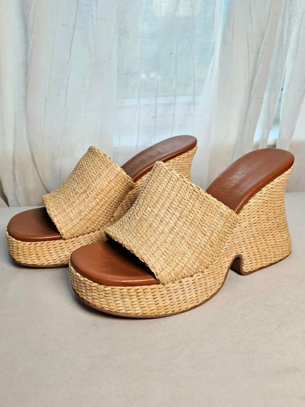 Simon Miller x Mango Raffia Platform Sandals Natural EU 40 NIB
